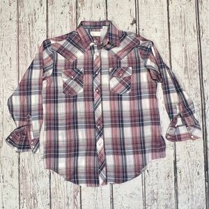 Vintage Western Esquire Pearl Snap Plaid Rockabilly Button Down Shirt